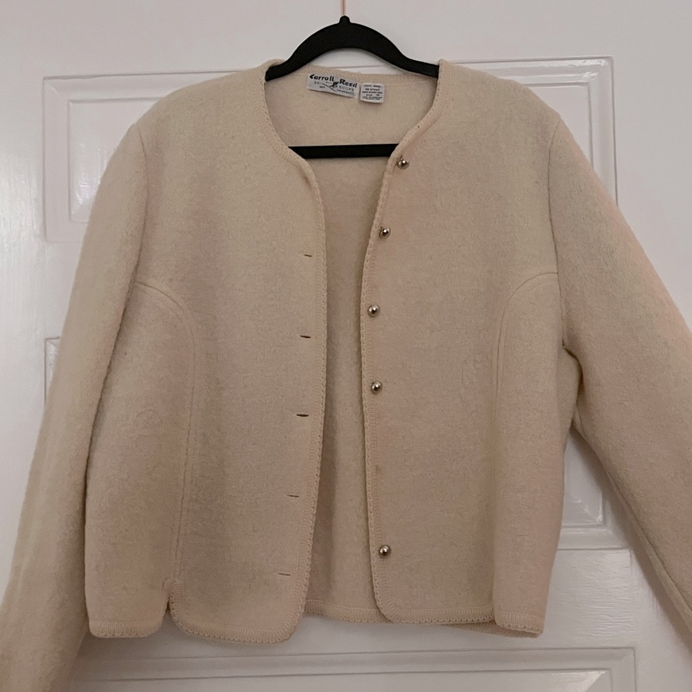 Cream Wool Vintage Sweater - Size 16